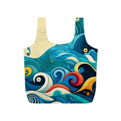 Waves Ocean Sea Abstract Whimsical (2) Full Print Recycle Bag (s)