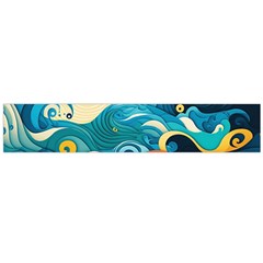 Waves Ocean Sea Abstract Whimsical (2) Large Premium Plush Fleece Scarf 