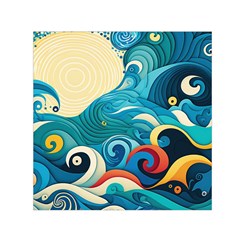 Waves Ocean Sea Abstract Whimsical (2) Square Satin Scarf (30  X 30 ) by Jancukart