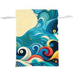 Waves Ocean Sea Abstract Whimsical (2) Lightweight Drawstring Pouch (xl)