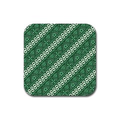 Batik-green Rubber Coaster (square) by nateshop