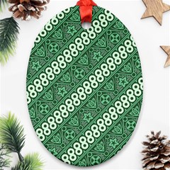 Batik-green Oval Ornament (two Sides) by nateshop