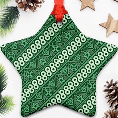 Batik-green Star Ornament (two Sides) by nateshop