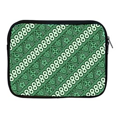 Batik-green Apple Ipad 2/3/4 Zipper Cases by nateshop