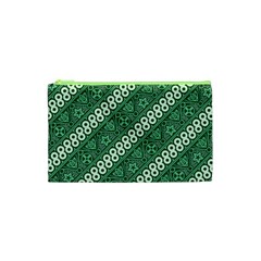 Batik-green Cosmetic Bag (xs) by nateshop