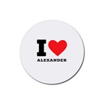 I love alexander Rubber Round Coaster (4 pack) Front