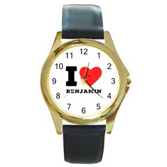 I Love Benjamin Round Gold Metal Watch by ilovewhateva