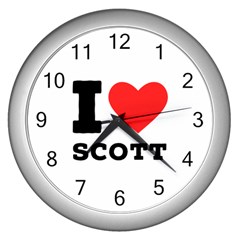 I Love Scott Wall Clock (silver) by ilovewhateva