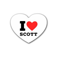 I Love Scott Rubber Heart Coaster (4 Pack) by ilovewhateva