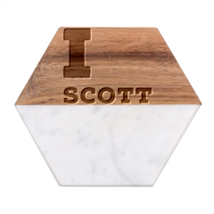 I Love Scott Marble Wood Coaster (hexagon)  by ilovewhateva