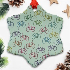 Bicycle Snowflake Ornament (two Sides) by nateshop