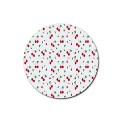 Cherries Rubber Round Coaster (4 Pack) by nateshop