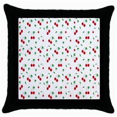 Cherries Throw Pillow Case (black) by nateshop