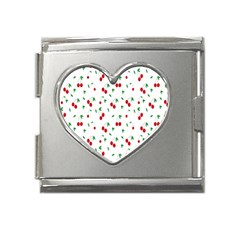 Cherries Mega Link Heart Italian Charm (18mm) by nateshop