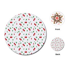 Cherries Playing Cards Single Design (round) by nateshop