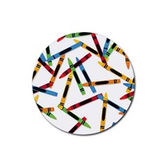 Crayons Rubber Coaster (Round)