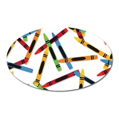 Crayons Oval Magnet