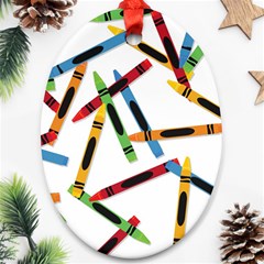 Crayons Oval Ornament (Two Sides)