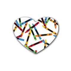 Crayons Rubber Coaster (Heart)