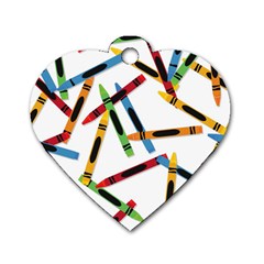 Crayons Dog Tag Heart (One Side)