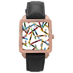 Crayons Rose Gold Leather Watch 