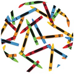 Crayons Wooden Puzzle Round by nateshop