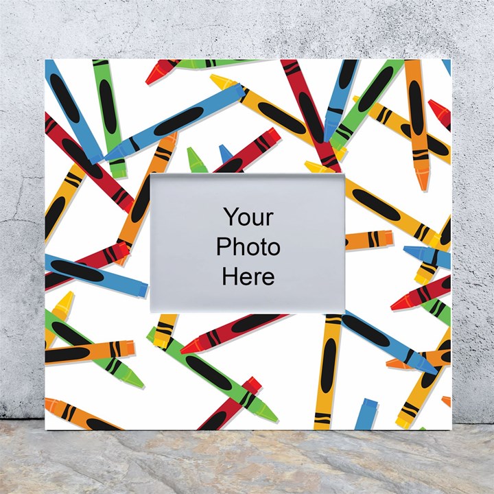 Crayons White Wall Photo Frame 5  x 7 