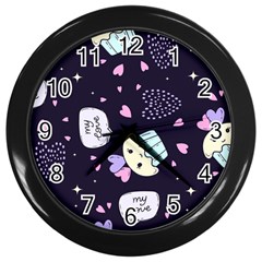 Cupcake Wall Clock (black) by nateshop