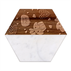 Cupcake Marble Wood Coaster (hexagon)  by nateshop