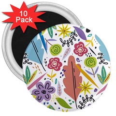 Flowers-101 3  Magnets (10 Pack)  by nateshop