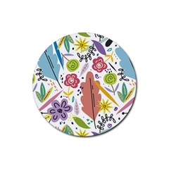 Flowers-101 Rubber Coaster (round) by nateshop