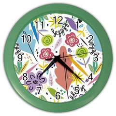 Flowers-101 Color Wall Clock by nateshop