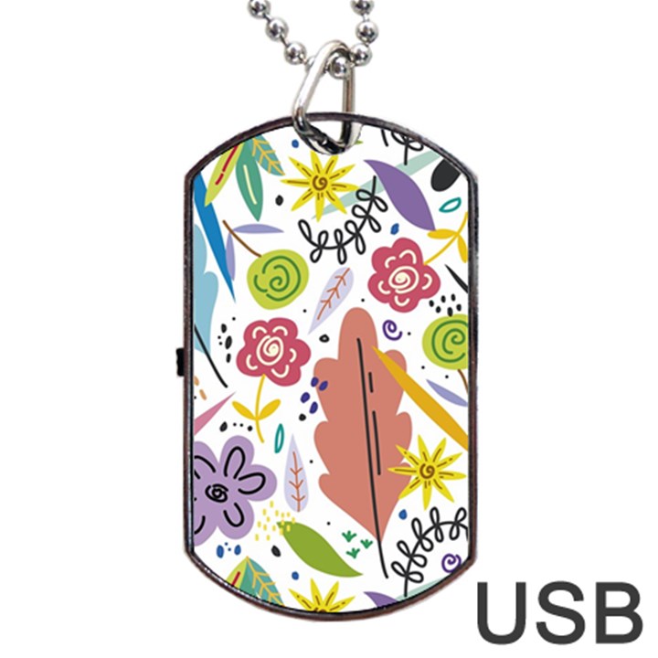 Flowers-101 Dog Tag USB Flash (One Side)