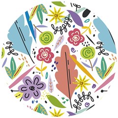 Flowers-101 Wooden Puzzle Round by nateshop