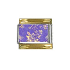 Flowers-103 Gold Trim Italian Charm (9mm) by nateshop