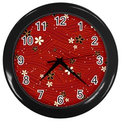 Flowers-106 Wall Clock (black) by nateshop