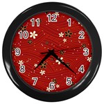 Flowers-106 Wall Clock (Black) Front