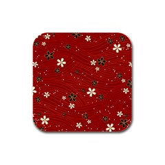 Flowers-106 Rubber Square Coaster (4 Pack) by nateshop