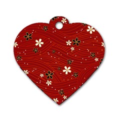 Flowers-106 Dog Tag Heart (one Side) by nateshop