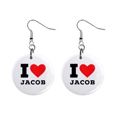 I Love Jacob Mini Button Earrings by ilovewhateva