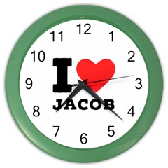 I Love Jacob Color Wall Clock by ilovewhateva