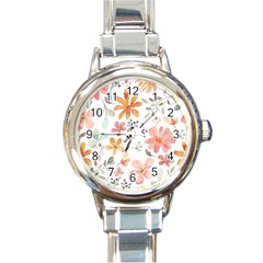 Flowers-107 Round Italian Charm Watch by nateshop