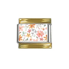 Flowers-107 Gold Trim Italian Charm (9mm) by nateshop