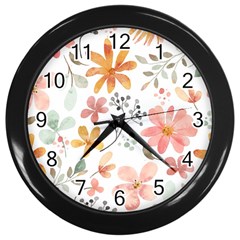 Flowers-107 Wall Clock (black) by nateshop