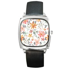 Flowers-107 Square Metal Watch by nateshop