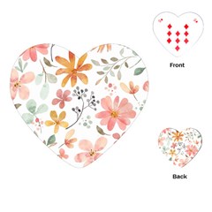 Flowers-107 Playing Cards Single Design (heart) by nateshop