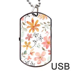 Flowers-107 Dog Tag Usb Flash (one Side) by nateshop