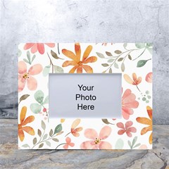 Flowers-107 White Tabletop Photo Frame 4 x6 