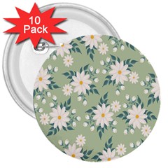 Flowers-108 3  Buttons (10 Pack)  by nateshop