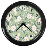 Flowers-108 Wall Clock (Black) Front